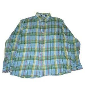 Vintage 1946 Men’s Long Sleeve Button Up Check Shirt Blue/Green Size XL